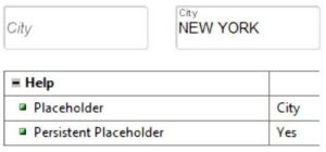 Placeholders in text items