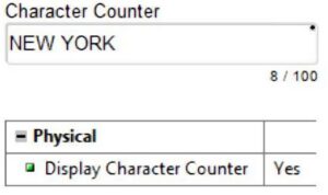 Show number of characters
