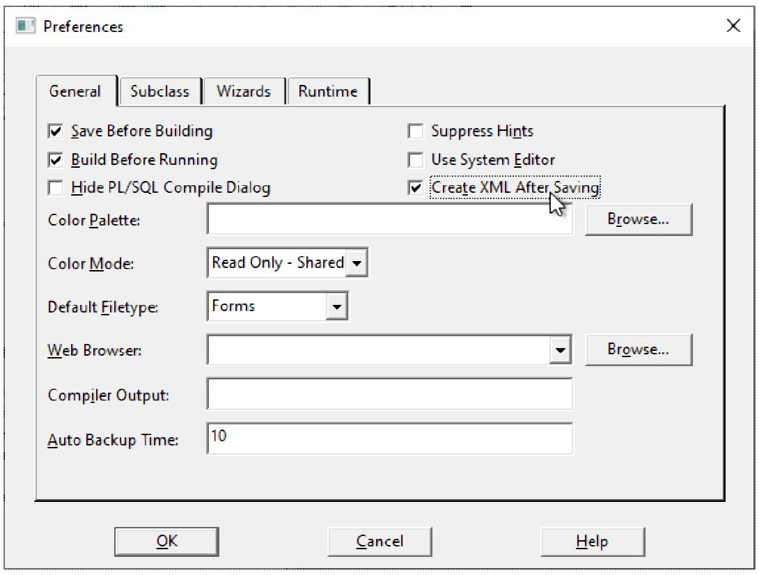Automatically generated XML backup copy