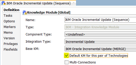 ODI Sequences IKM Default for this Pair